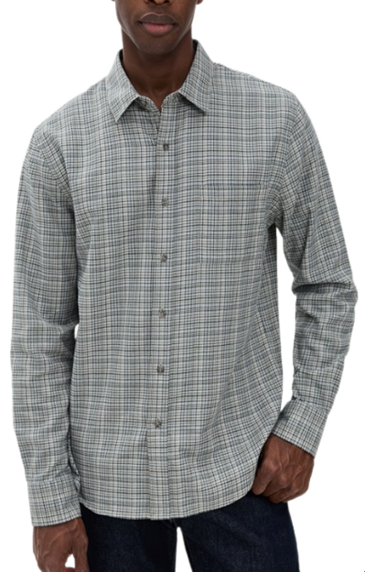 Vince Highclere Plaid Separate Placket Shirt