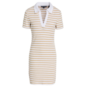 Veronica Bearb Bailey Metallic Striped Ribbed Jersey Mini Dress