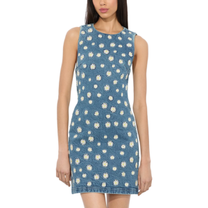 Alice & Olivia Wynell Embroidered Denim Mini Dress
