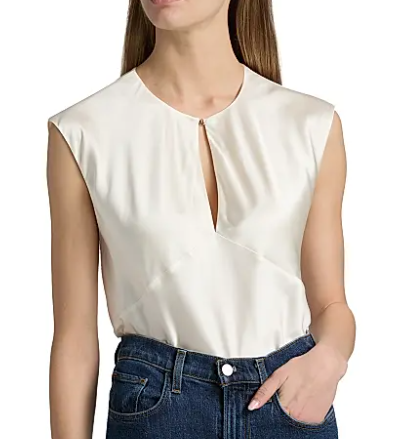 Veronica Beard Sparrow Stretch-Silk Top