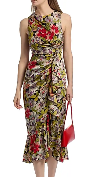 Cinq à Sept Canyon Bloom Elvira Printed Silk Midi-Dress