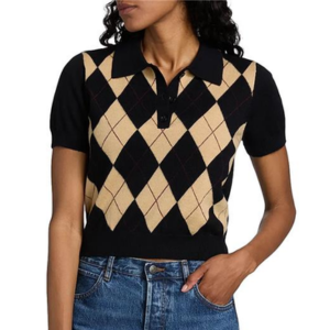 Frame The Argyle Wool Polo Sweater