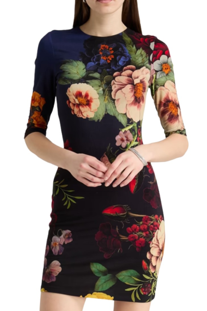 Alice + Olivia Delora Floral-Print Jersey Mini Dress