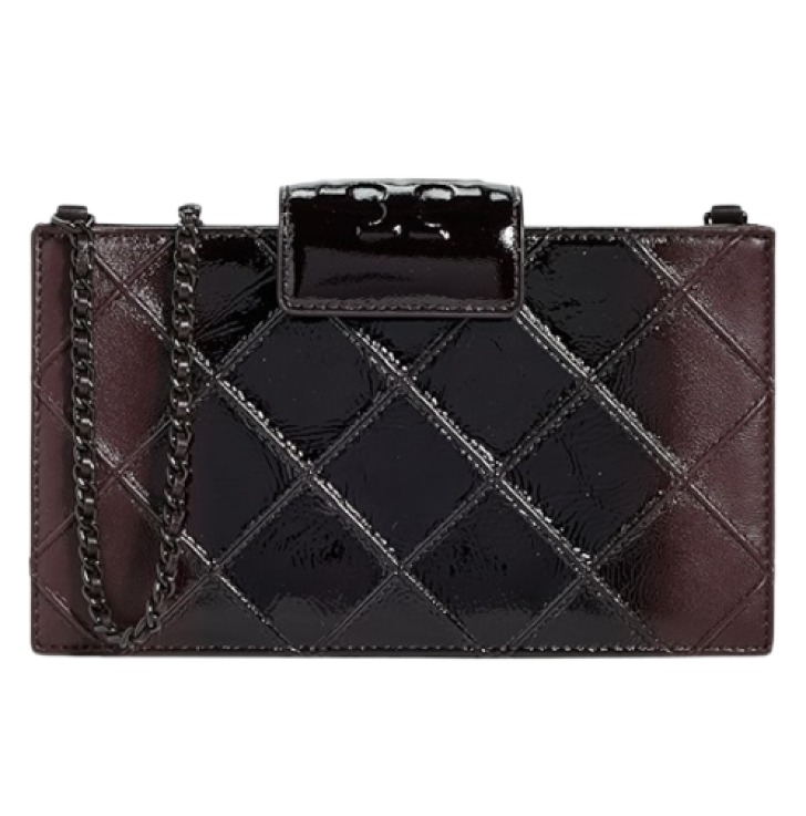 Tory Burch Fleming Patent Degrade Mini Chain Wallet