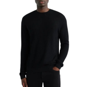 Emporio Armani Textured Virgin Wool Crewneck Sweater