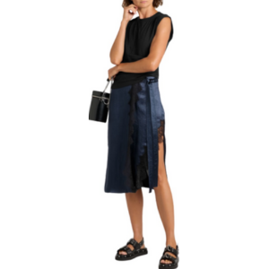 3.1 Phillip Lim Lace-Trimmed Cotton-Jersey & Satin Midi Dress