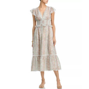 AQUA Floral Midi Dress