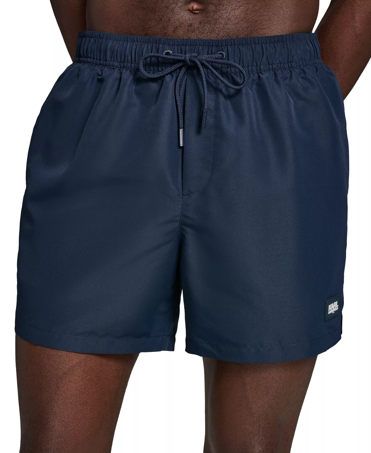 Karl Lagerfeld Paris Men's Logo Patch Volley Shorts