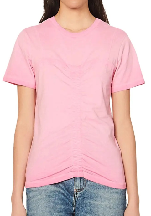 Sandro Lionel Center Ruched Cotton T-Shirt