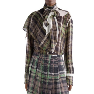 Acne Studios Senelle Plaid Silk Shirt